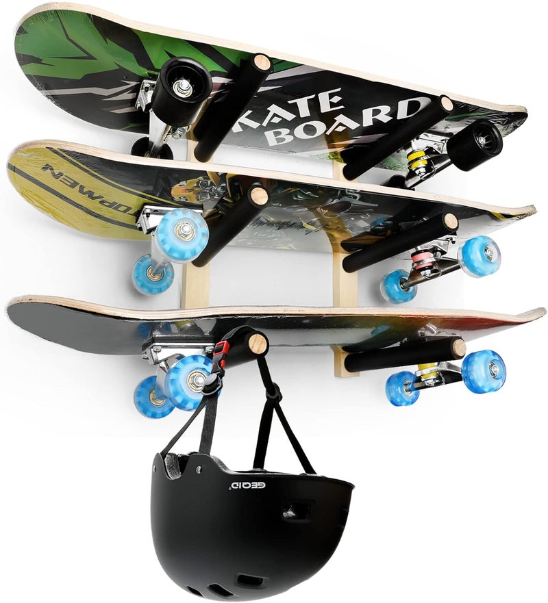 BEARUT Skateboard Rack Longboard Storage Rack, Ski Snowboard Holder Wall Mount Floating Shelf, Skateboard Organizer - Image 1